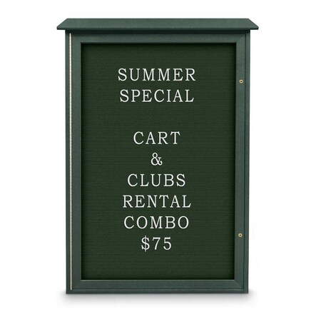 United Visual Products Outdoor Enclosed Combo Board, 72"x36", Gold Frame/White Porcelain & Buff UVCB7236ODG-WHTPORC-BUFF
